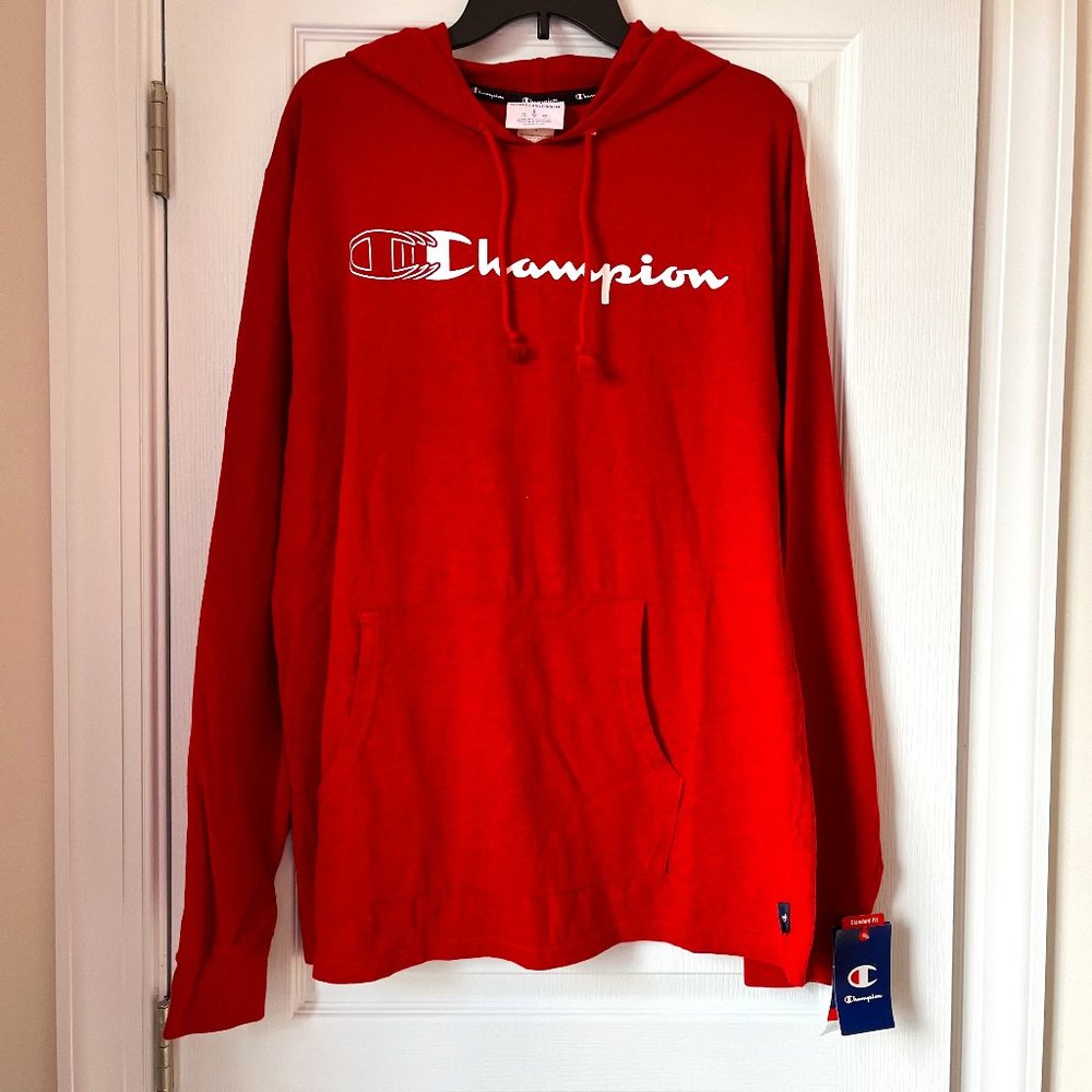 New Men's Champion JSY Po Hood Ripe Red Size L